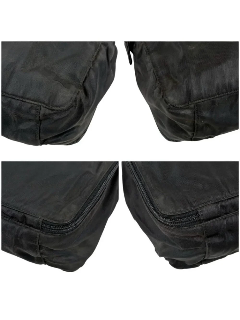 Prada Triangle Logo Mini Handbag Pouch Black Tessuto - Picture 5 of 13